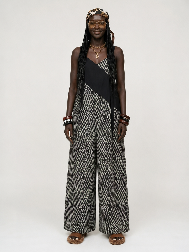 Unique Geometric Loose Jumpsuit