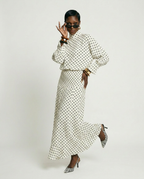 Elegant Polka Dot Two-Piece Set-0
