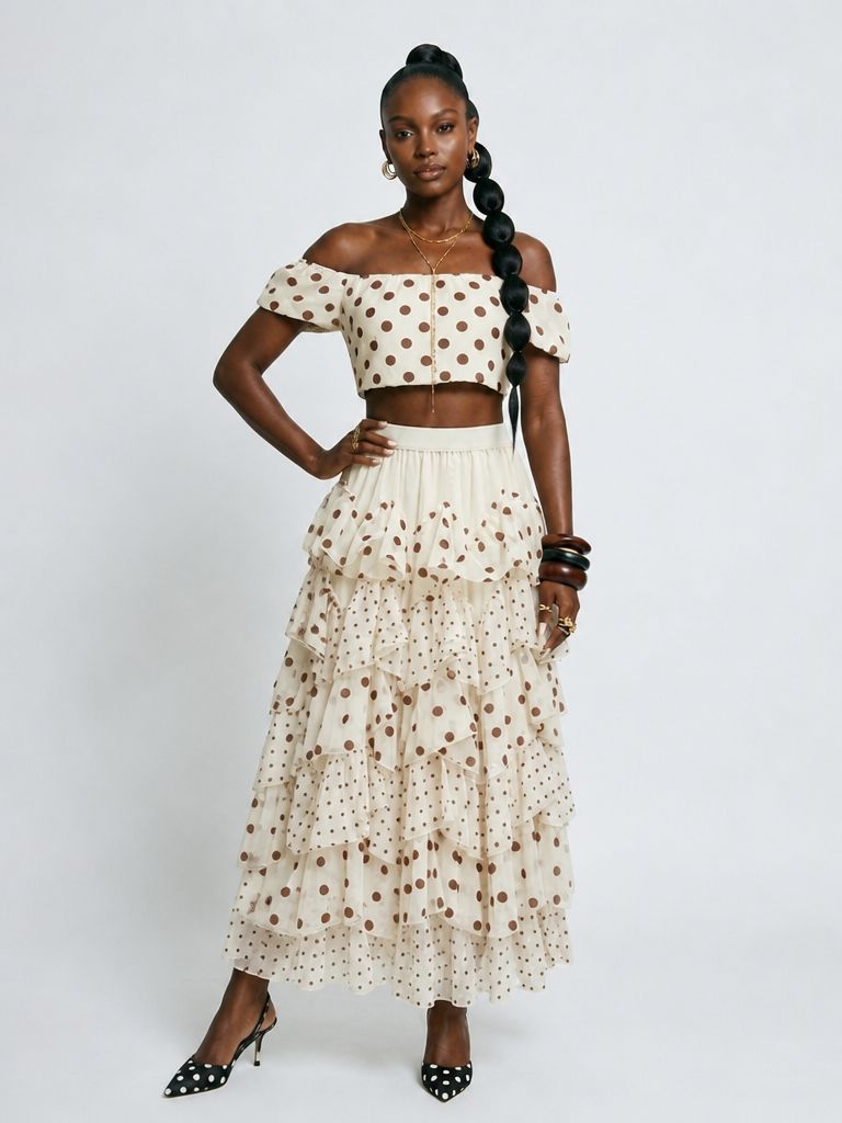 Free Spirit Polka Dot Ruffle Skirt
