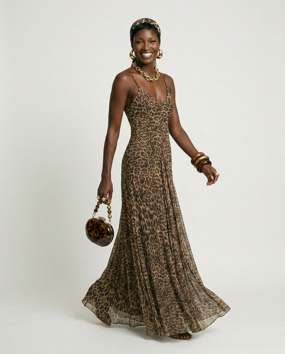 Fierce Leopard Print Maxi Dress-3