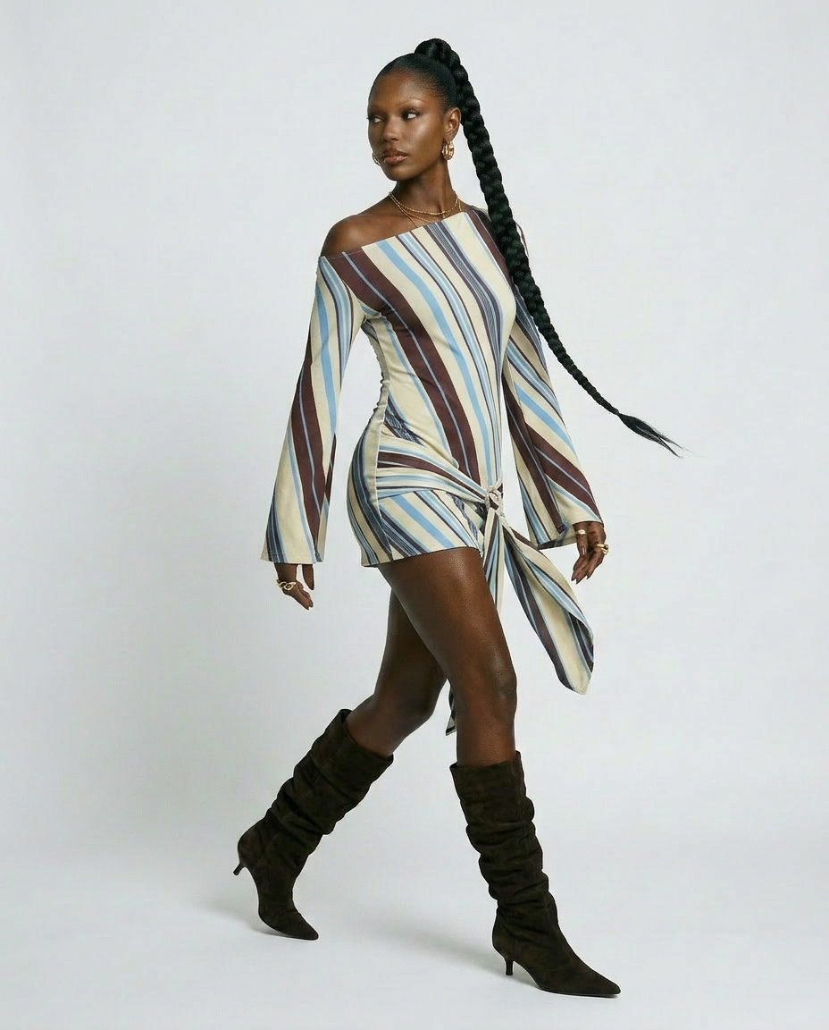 Wanderlust Striped Mini Dress-0