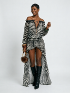 Fierce Zebra Print Maxi Dress-0
