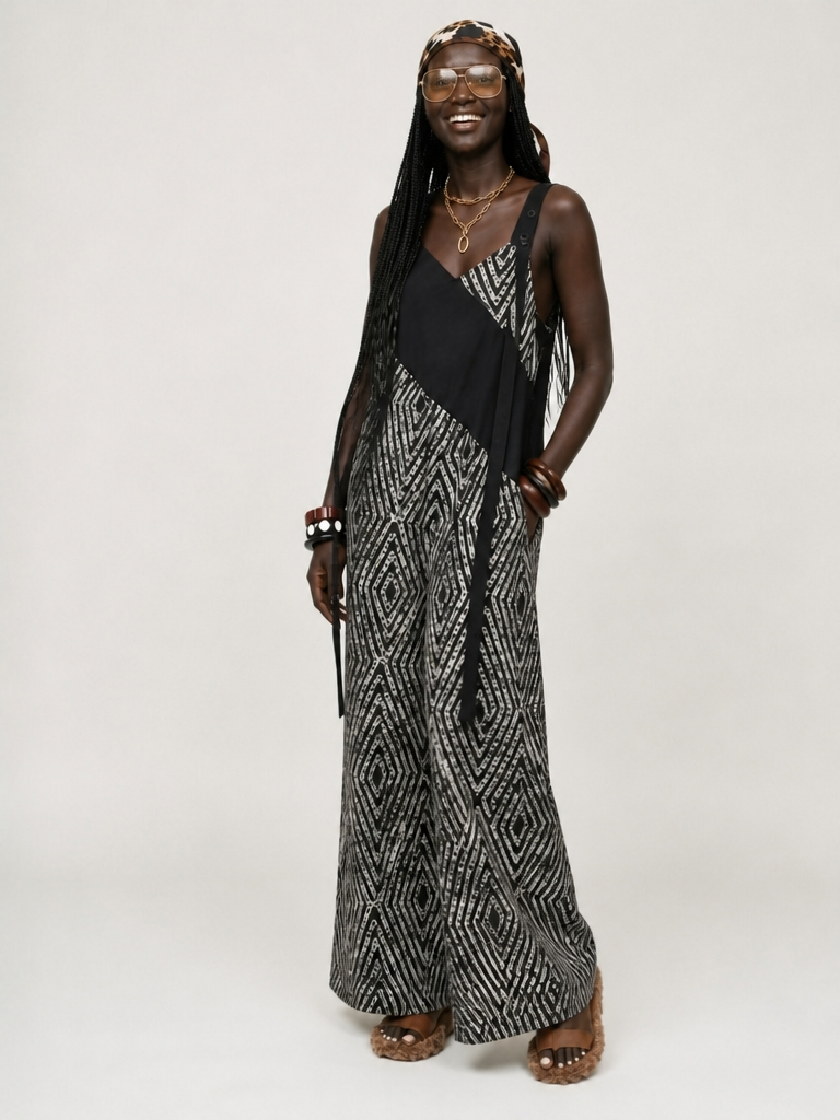 Unique Geometric Loose Jumpsuit