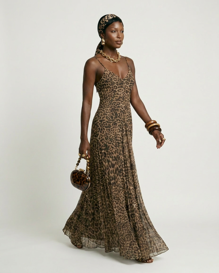 Fierce Leopard Print Maxi Dress-1