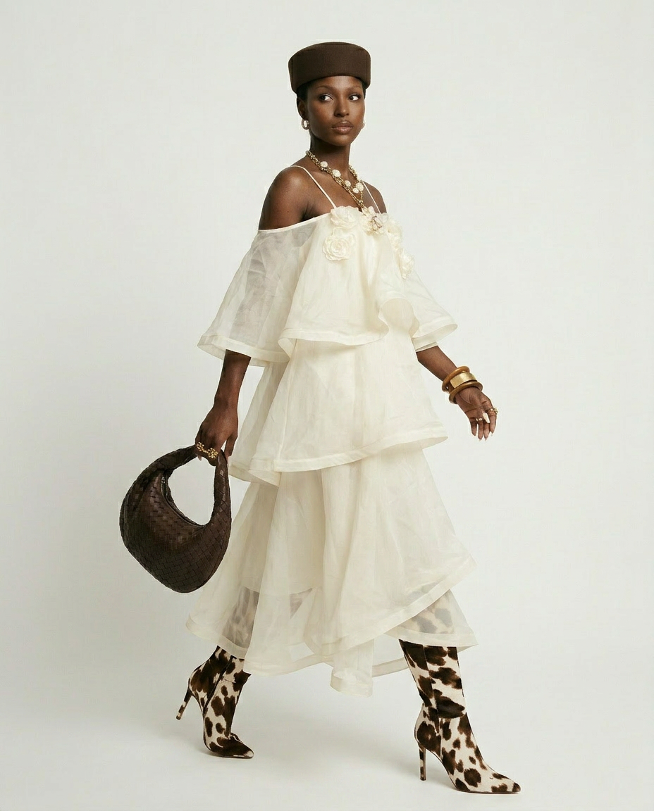 Ethereal Tiered Mesh Maxi Dress
