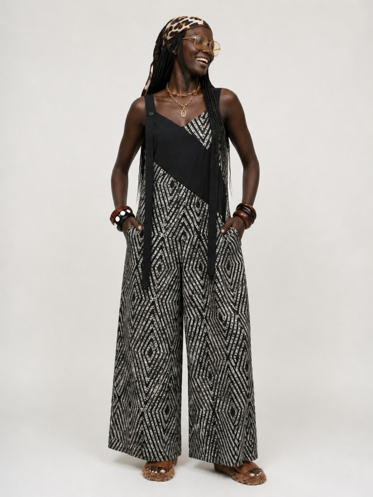 Unique Geometric Loose Jumpsuit