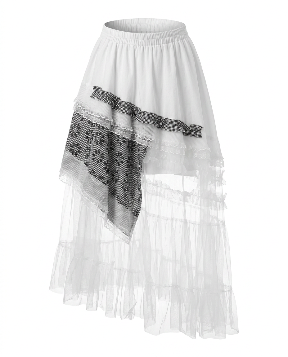 Sovereign Plaid Patchwork Maxi Skirt-1
