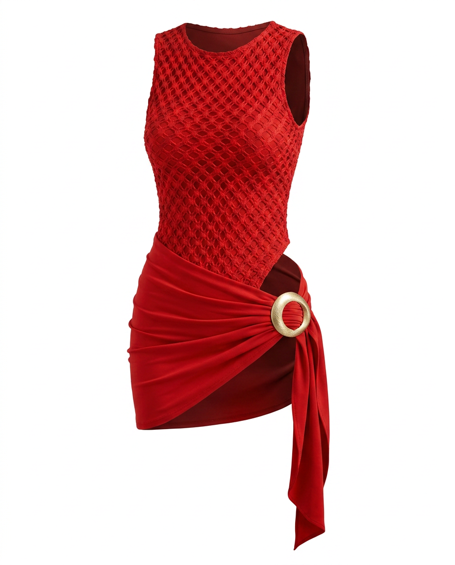 Radiant Knitted Lace-Up One-Piece-5