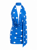 Confident Polka Dot Halter Mini Dress