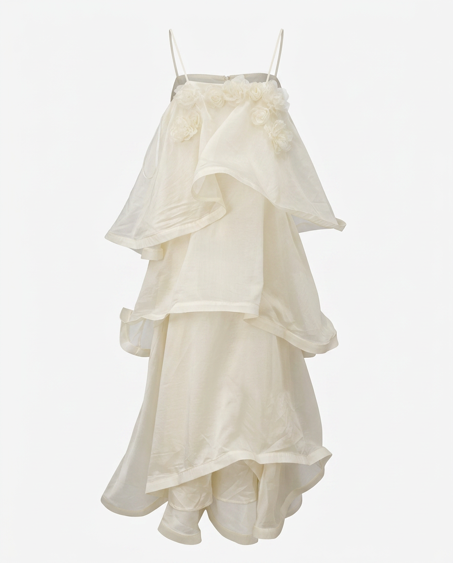 Ethereal Tiered Mesh Maxi Dress