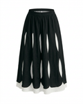 Unique Layered Hole-Design Maxi Skirt-3