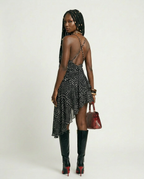 Daring Polka Dot Asymmetrical Mini Dress-0