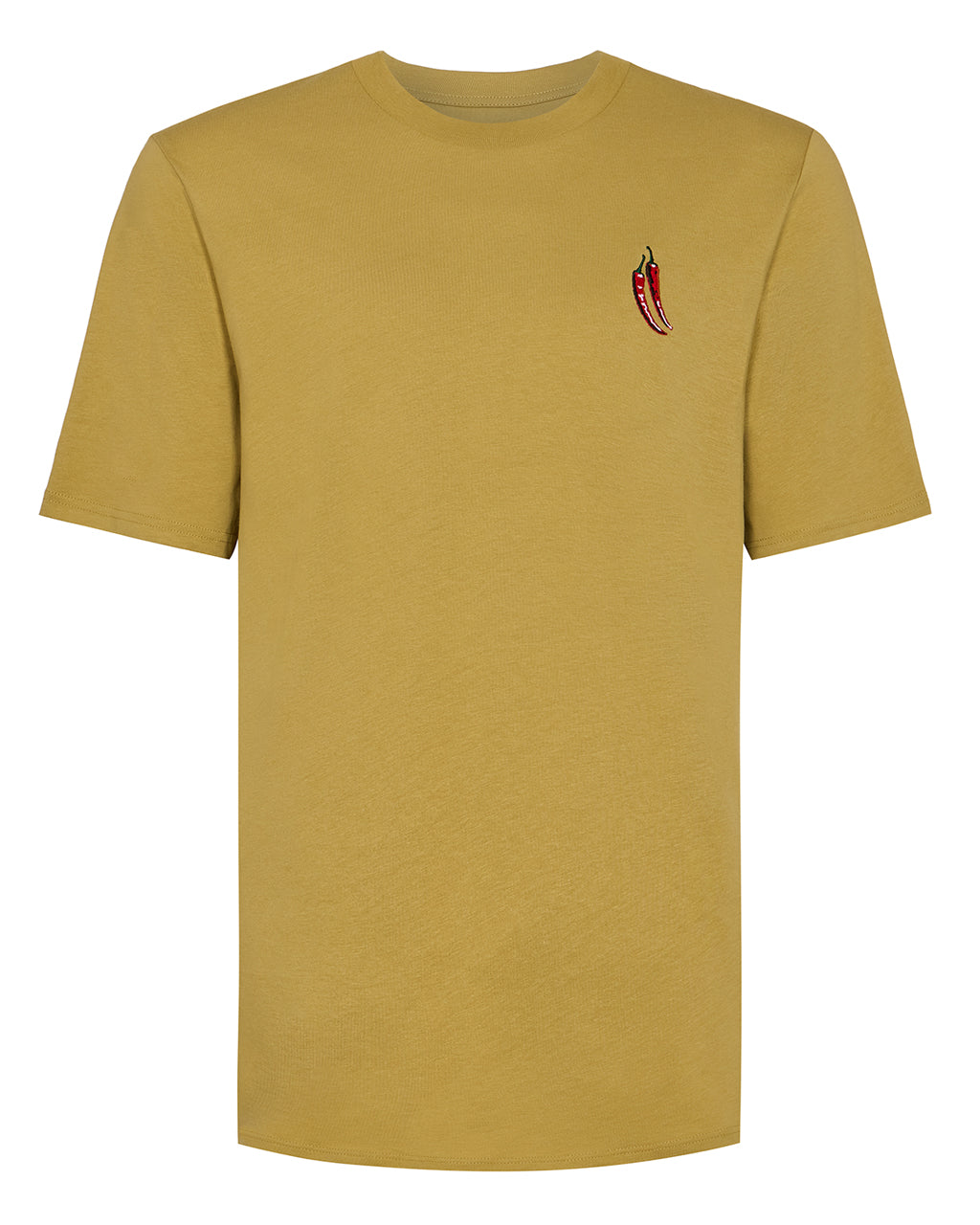 Chilli Embroidered Organic Cotton T-Shirt Green