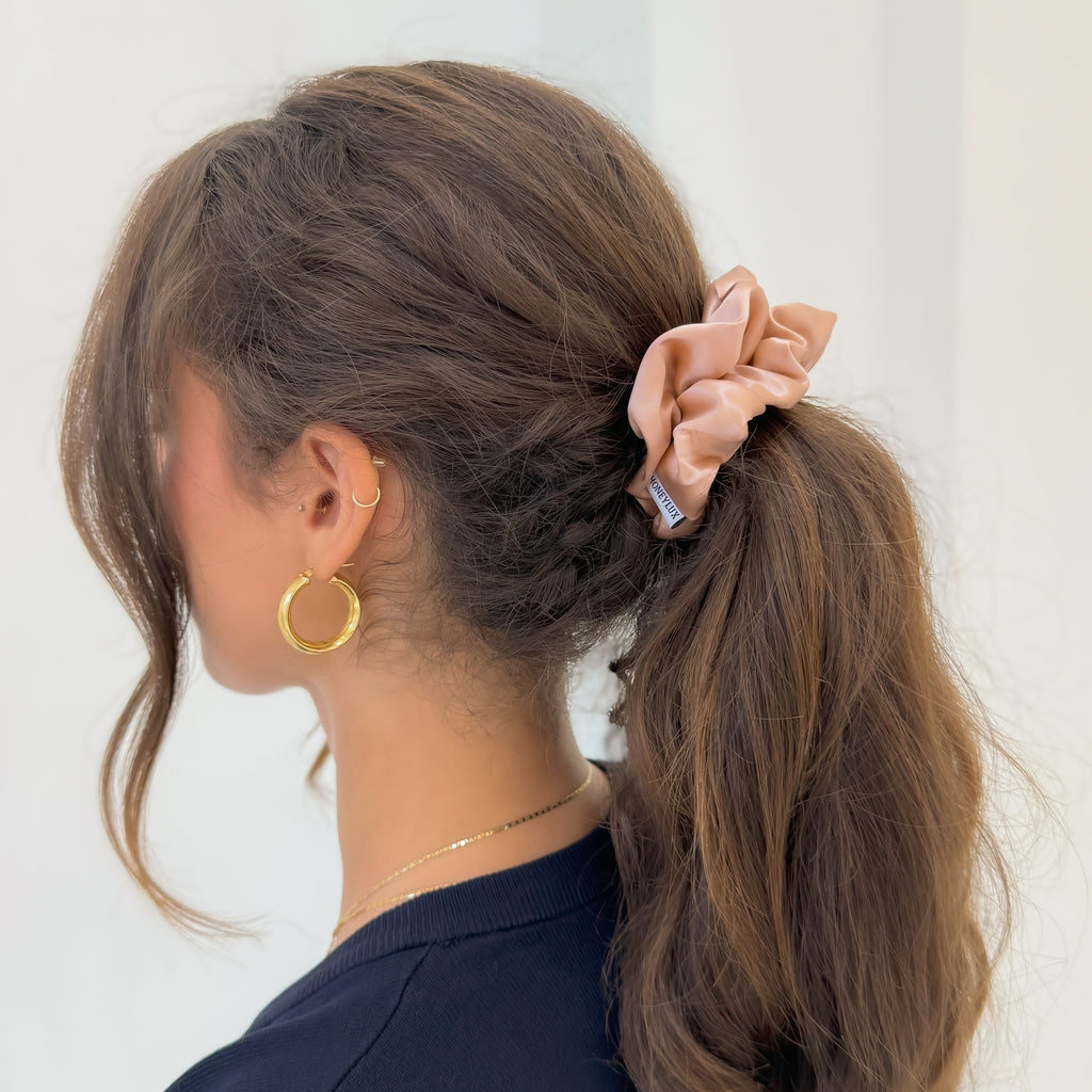 Organic Premium Silk Scrunchie - Rose Gold