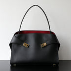 Luxury Genuine Leather Tote Bag for Women, Large Capacity, Top-Grain Cowhide, Handheld Shoulder Bag, HUG Style