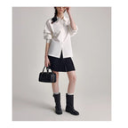 Spring New Embroidered White Shirt with Women's Back Buckle Design, niche and versatile for layering and commuting