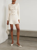 Buttoned ruffle dress