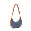 Denim Half Moon Women Hobo Shoulder Purses  Luxury Brand Leather Tote Handbag Vintage Sling Crossbody Bag