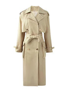 HIGH STREET Fall Winter Designer Fashion Women's Elegant Double Breasted  Belted Trench OverCoat