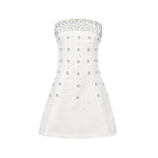 Elegant Black Luxury Heavy Embroidery Beaded Little Black Dress New Arrival Strapless Waist-Cinching Dress for Women Summer