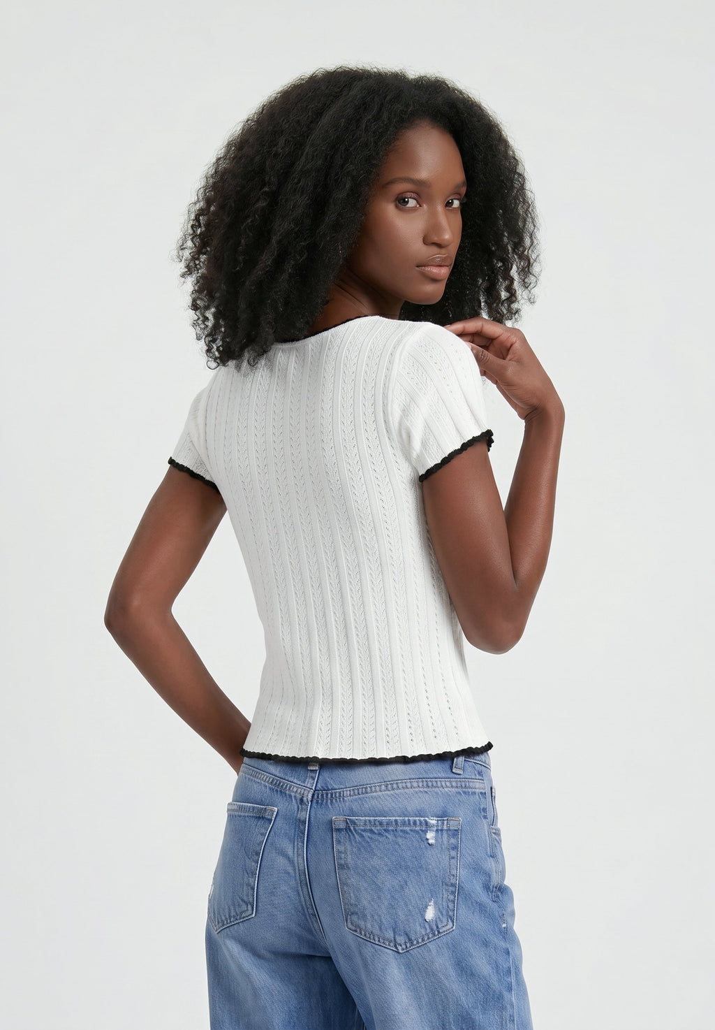 Crochet Bow Knit Top