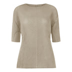 New summer women's clothing main line fish scale pleated solid color T-shirt niche temperament mid-sleeve round neck top female