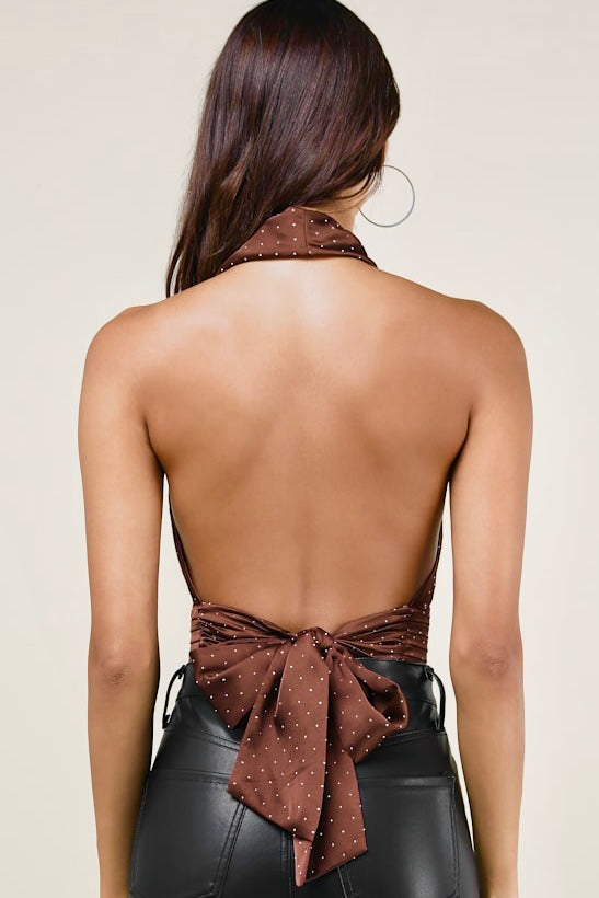 Backless polka dot Crop Top