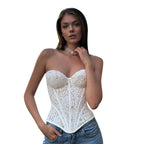 Sexy Lace Embroidered  with Waist Cinching Back Design