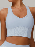 Lace Sheer Mesh Back Yoga Tank
