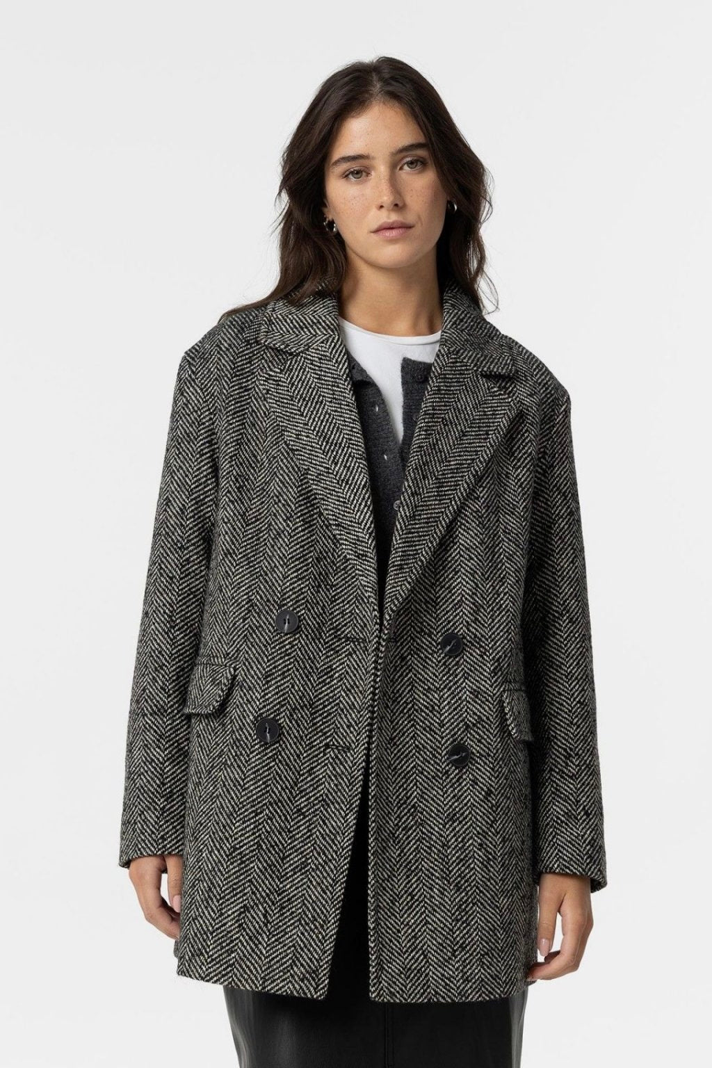Herringbone Wool Coat