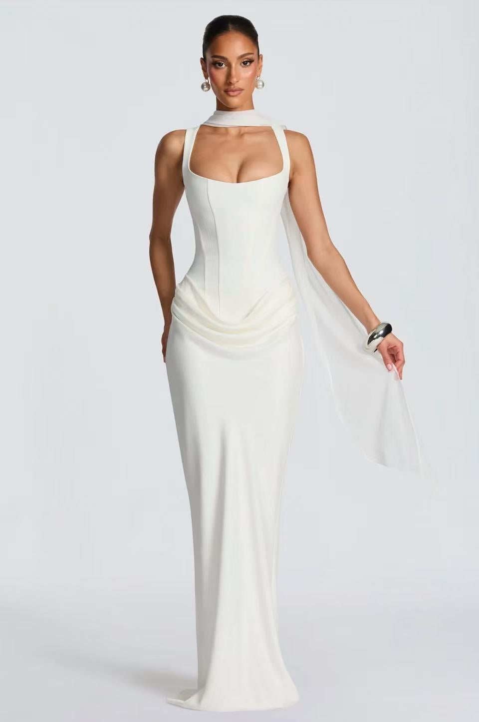 Strapless Satin Drape