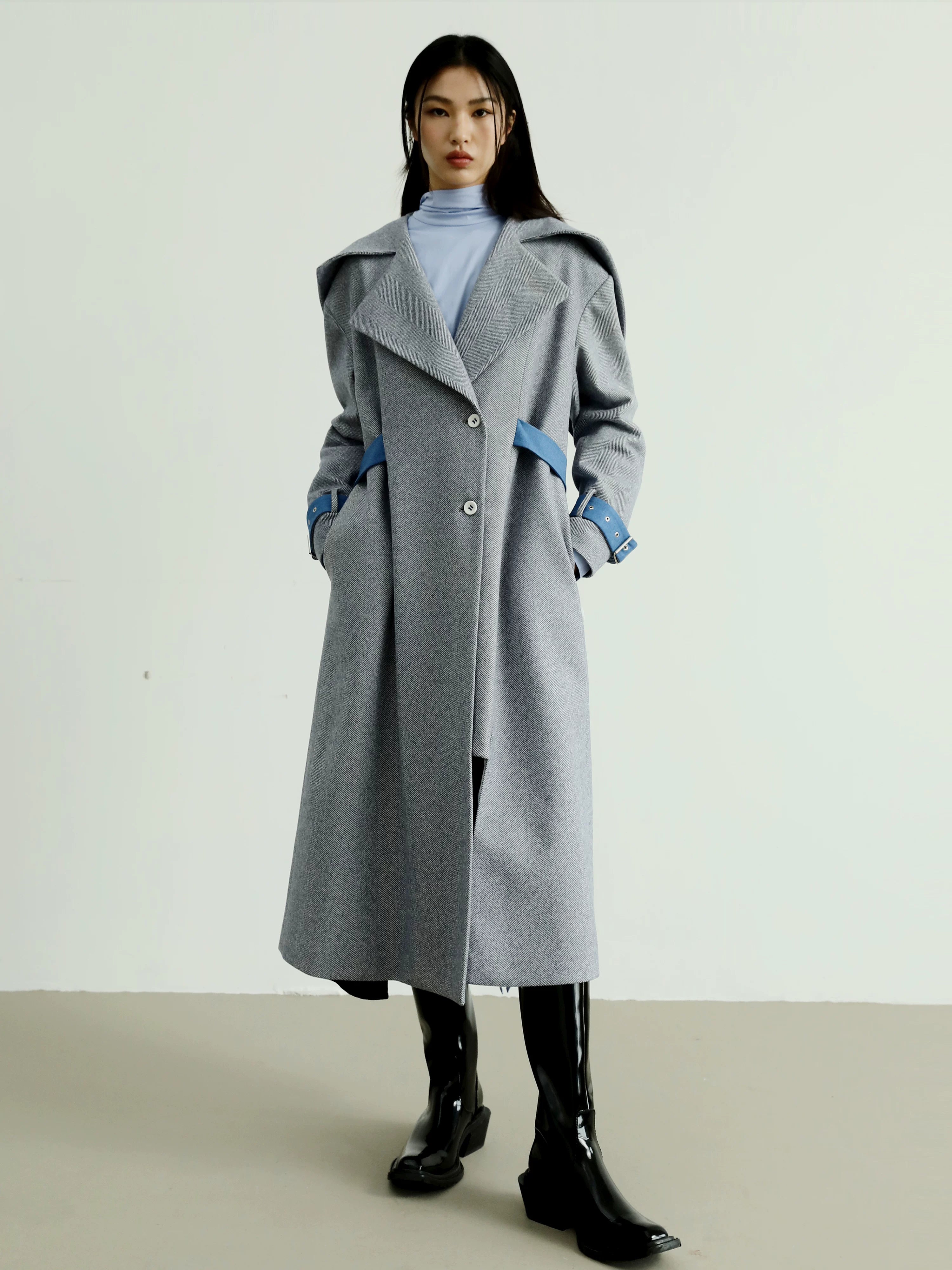 Patchwork Woolen Coat