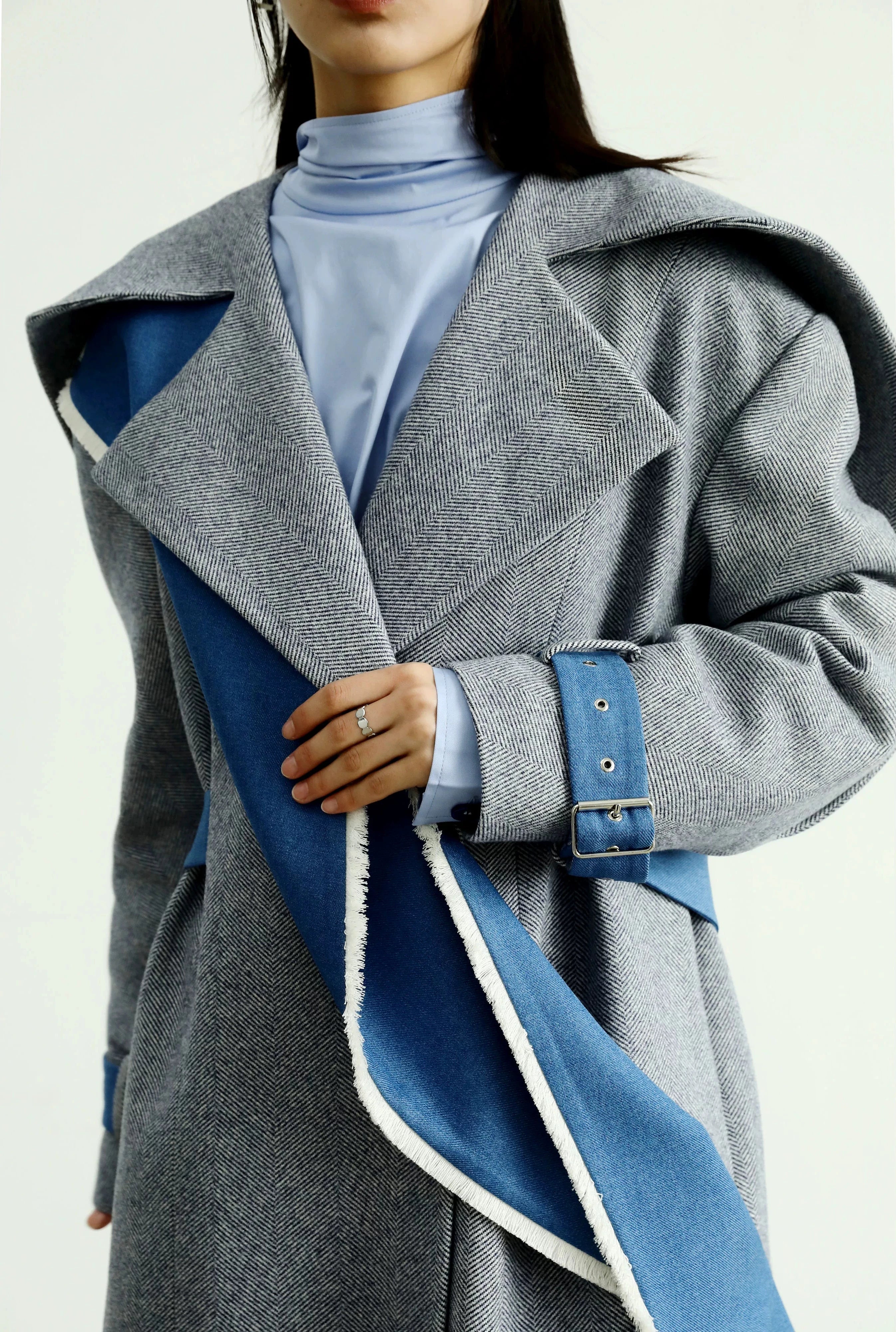 Patchwork Woolen Coat