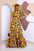 Confident African Ankara Tiered Maxi Dress-1