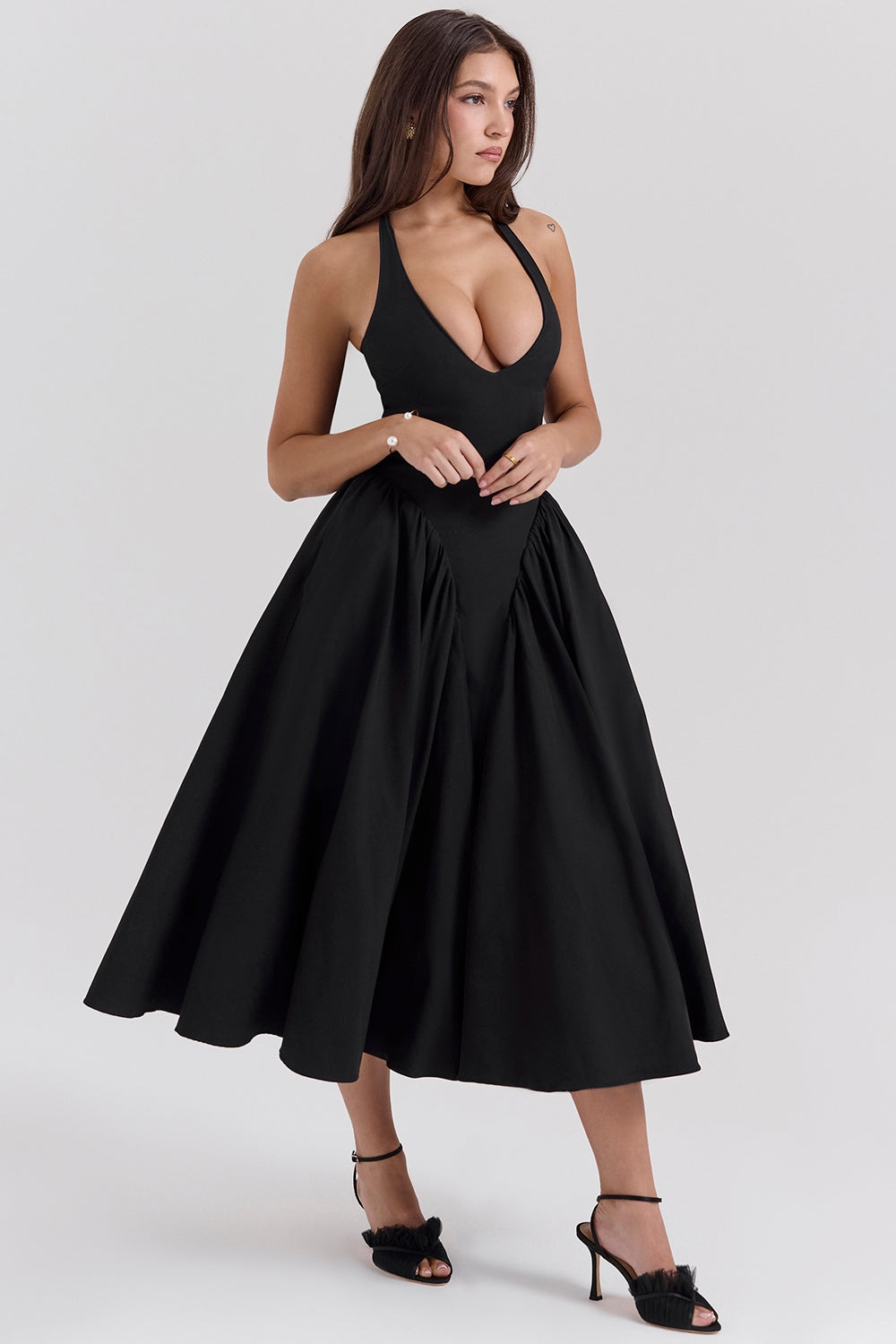 V-Neck Backless Dress
