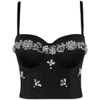 Sexy Fishbone Strapless Bra with Rhinestone Pattern for Performance