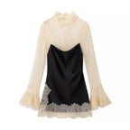 Women's Lace Patchwork Dress, Fashionable Casual Classic Design