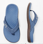 Women's casual flat bottomed PU metal home flip flops