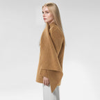 Autumn and winter niche high-end shawl design texture woolen short coat women's retro loose minimalist patchwork jacket new