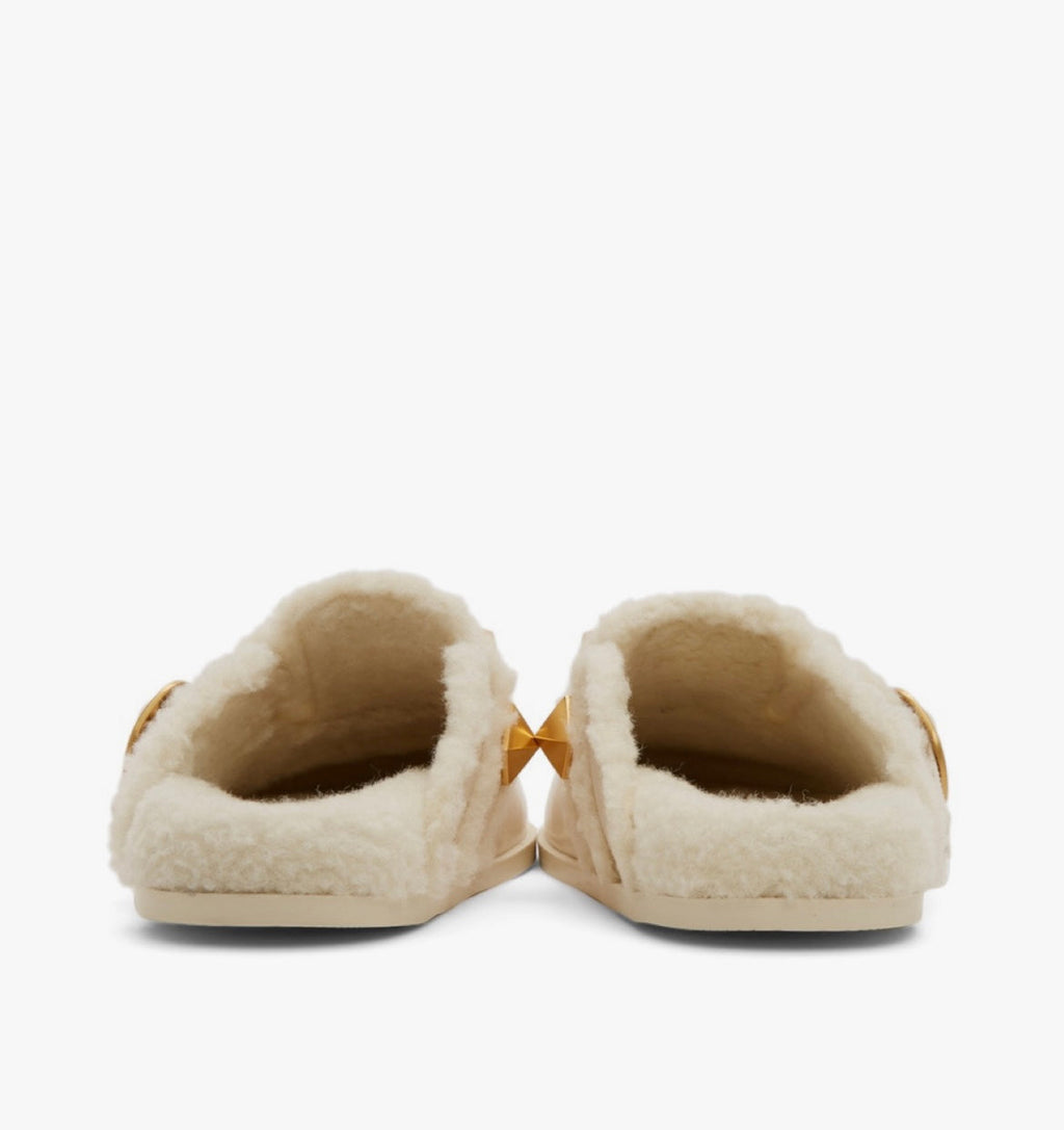 Leather Furry Mules