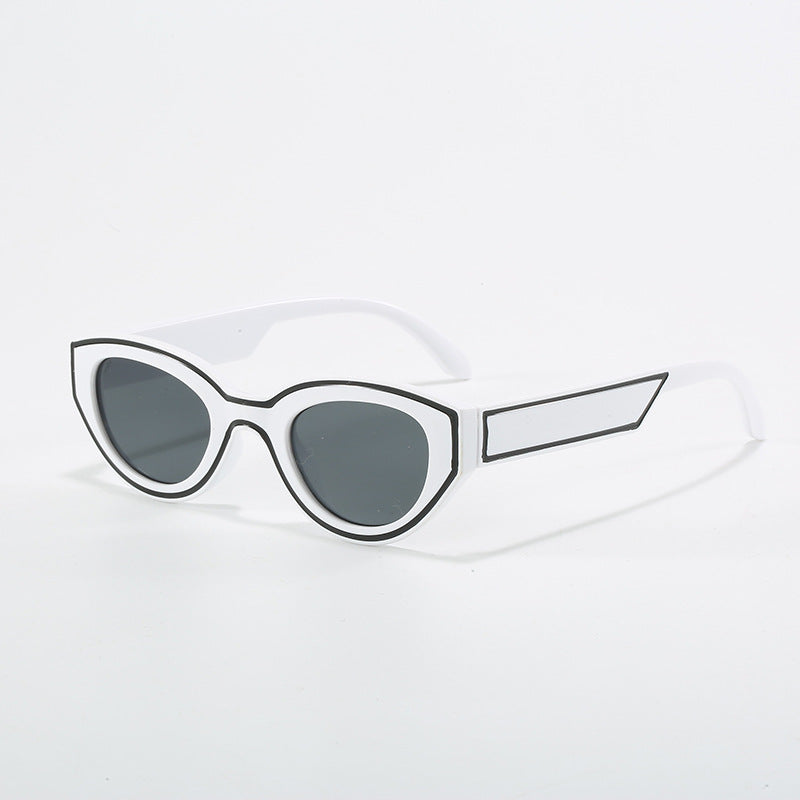 Retro oval dot paint sunglasses