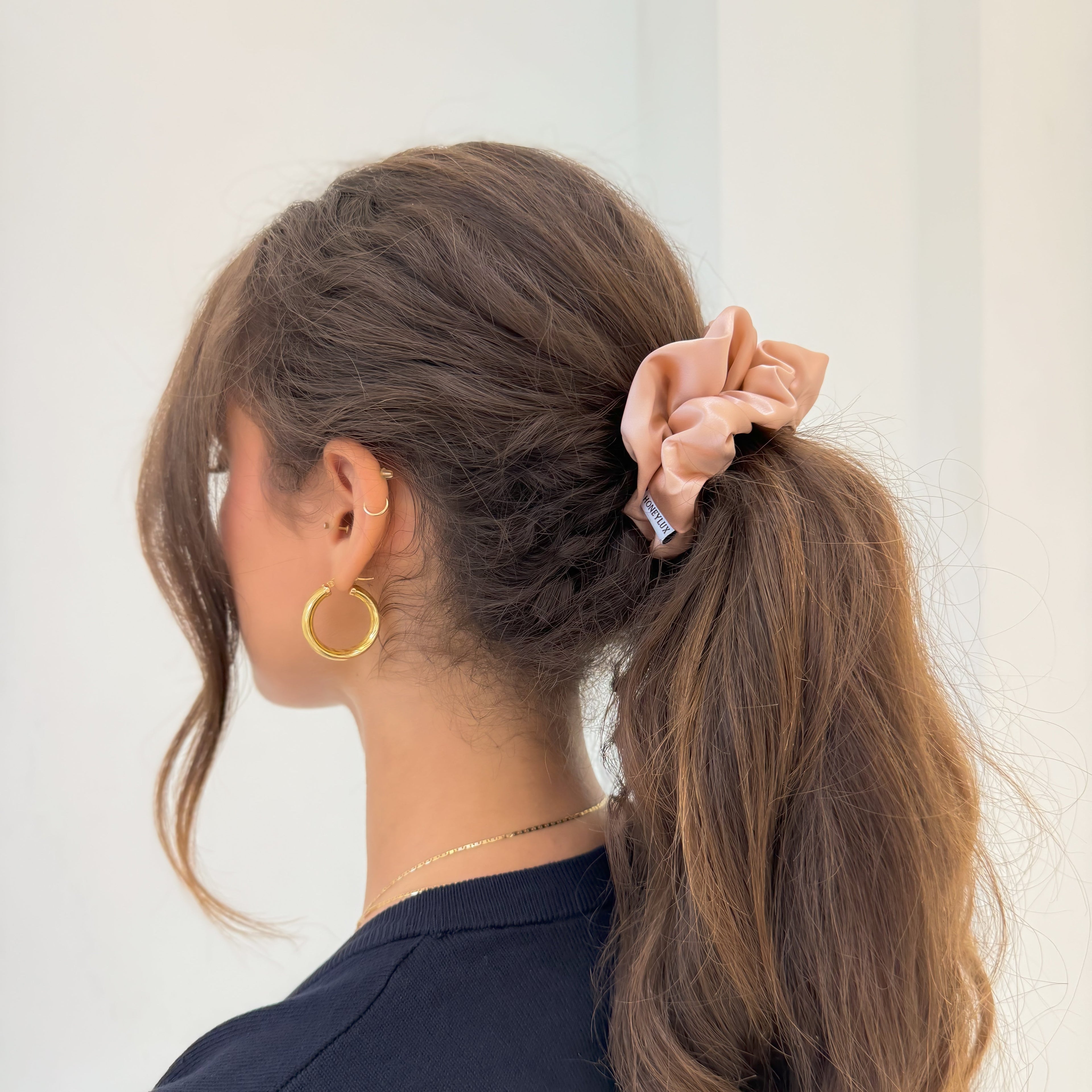 Organic Premium Silk Scrunchie - Rose Gold