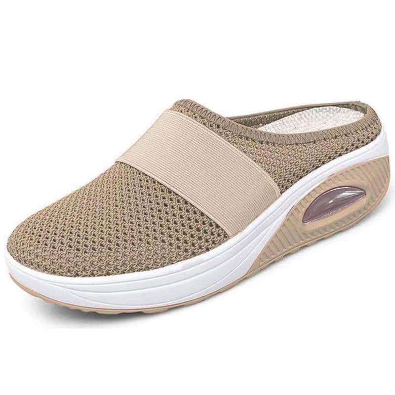 Women's Sandals - European and American Style Open-Toe Large Size Chunky Heel Half Slippers