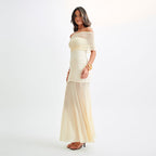 European and American style strapless patchwork backless slim fit long dress sexy and fashionable dress