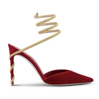 Serpentine Winding Crystal Women Pumps Summer Sandals Sexy Pointed Toe Stiletto Gladiator Dress Shoes Designer Party High Heels