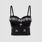Sexy Fishbone Strapless Bra with Rhinestone Pattern for Performance