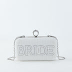 I Do Letter Evening Bags For Women Bridal Clutches Pearl Beading Wedding Party Purse Trendy Designer Chain Shoulder Handbag