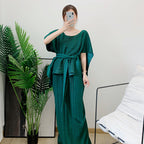 Pleated Suit Women's Summer New Niche Design Sense Irregular Shawl + Skirt Lengthened Two-Piece Set
