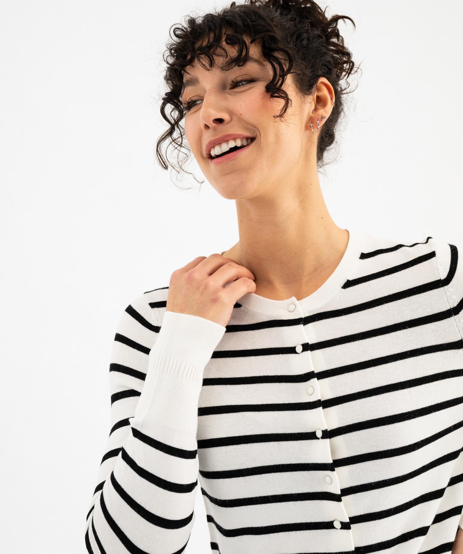 Striped Knitted Cardigan