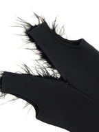 Women's High-end Light-luxury and Niche Bowtie Ostrich Hair Bandage Dress for Special Occasions